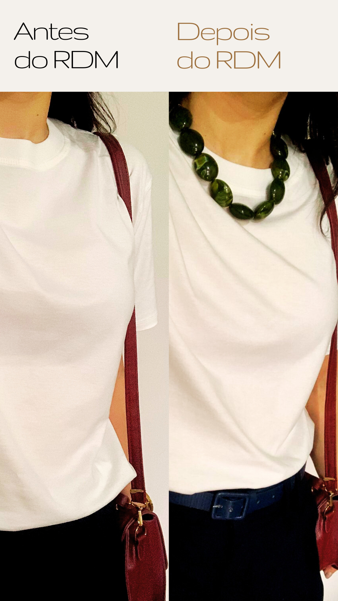 Antes e depois do RDM — aluna 1