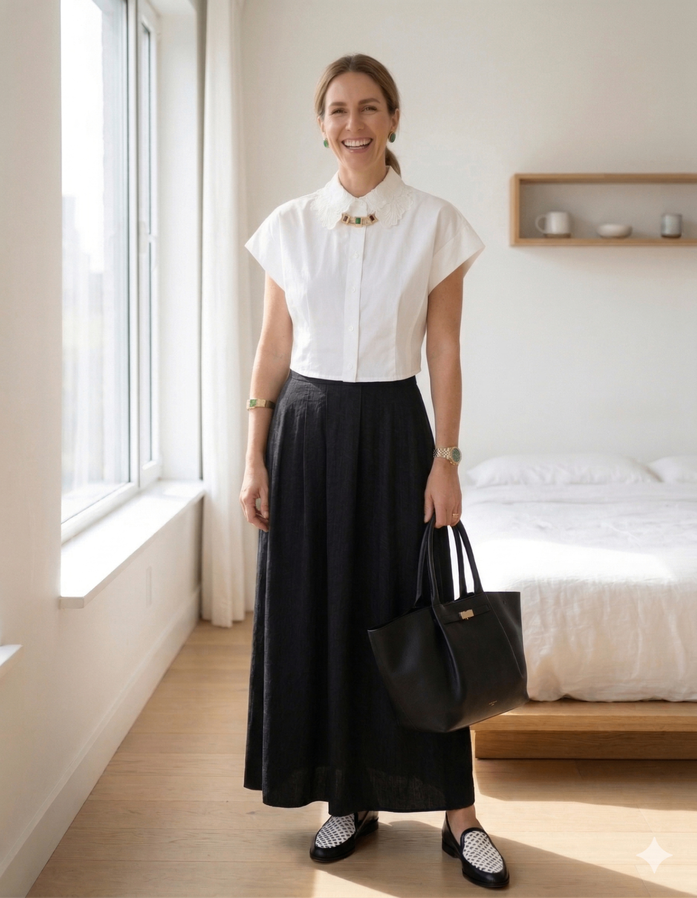 Vestido preto com camisa curta